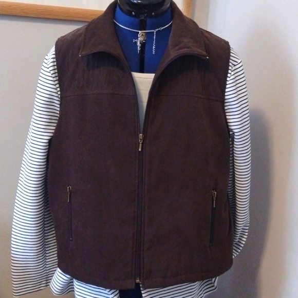 🆕Plus LUSH w QUILTED Top CHOCOLATE BROWN "Micro Fibre" Zipper VEST By ALIA!! - Picture 8 of 8
